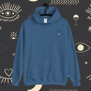 Boze oog geborduurde unisex trui hoodie - magische hoodie - boze oog Sweatshirt - Witchy trui - mystieke sweater - metafysisch