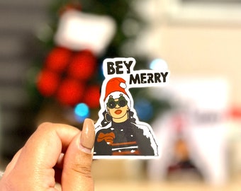 Bey Merry Sticker - Christmas Sticker - Merry Christmas - Bey Merry Laptop Decal