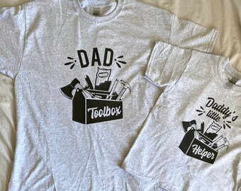 Papas kleiner Helfer Papas kleiner Helfer Passendes Shirt Set - Vater Tochter Vater Sohn Passendes Shirt - Vatertagsgeschenk - Papa Geschenk