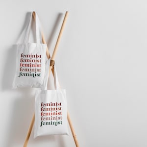 Boho Feminist Tote Bag // Retro Feminism Bag, Retro Feminist Tote Bag, Aesthetic Shopping Bag, Reusable Bag, Feminist Quote, Vintage Bag