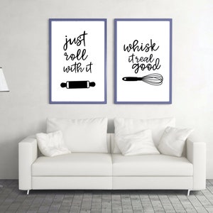 just roll with it whisk it real good Digital Download - Kitchen Wall Art - Bakery Wall Art - Rolling Pin