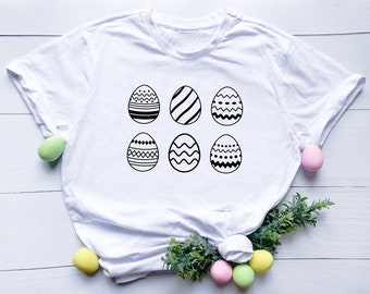 Easter Egg T-shirt // Easter Egg Hunting Shirt, Happy Easter Shirt, Egg Pattern Shirt, Easter Bunny Shirt, Easter Gift, Cute Easter Shirts