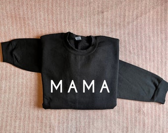 mama sweatshirt met ronde hals // Moederdagsweater met ronde hals, verjaardagscadeau voor moeder, minimalistische mamatrui, babyaankondiging