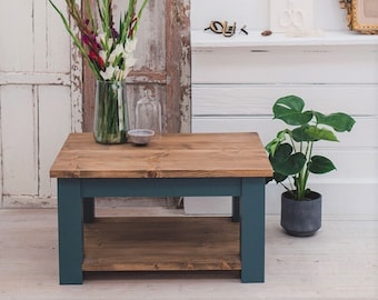 Rustic Coffee Table - Reclaimed Coffee Table - Glasshouse Coffee Table - Handmade Coffee Table - Painted Coffee Table - Made in the UK