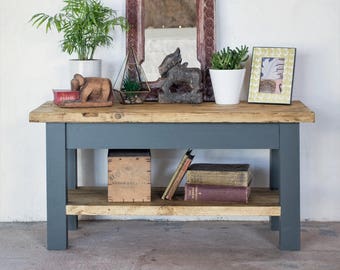 Reclaimed TV Unit - Handmade Television stand - Rustic Media Unit - Custom One Shelf TV Unit - Made in the UK