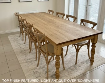 9ft/270cm Rustic Farmhouse Dining Table - Kitchen Table - Reclaimed Dining Table  - Handmade Dining Table - Farmhouse Table - Made in the UK