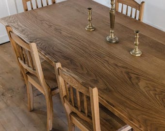 Oak Farmhouse Dining Table - Rustic Kitchen Table - Oak Dining Table - Handmade Dining Table - Made in the UK