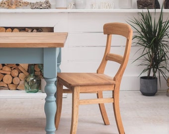 Library Chair - Rustic Dining Chair - Farmhouse Chair - Solid Oak Dining Chair - Oak Farmhouse Chair - Made in the UK