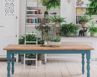 Rustic Reclaimed Farmhouse Dining Table -  Extra Wide Rustic Dining Table - Farmhouse Table - Handmade Table - Made in the UK