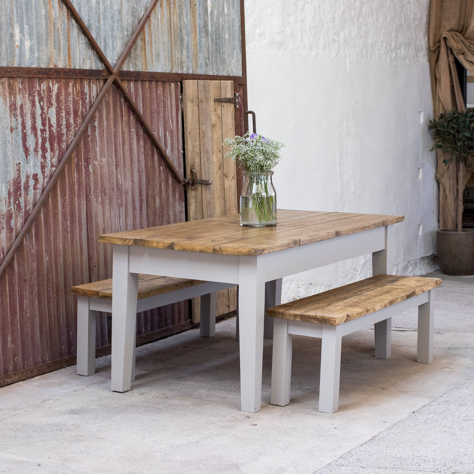 The Bakery Table Dining Set With Benches Farmhouse Table & Etsy UK
