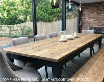 Rustic Reclaimed Farmhouse Dining Table - Wide Rustic Dining Table - Farmhouse Table - Handmade Table - Made in the UK