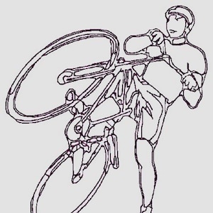 Cyclist Outline Machine Embroidery Design