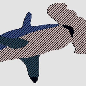 Hammerhead Shark Machine Embroidery Design