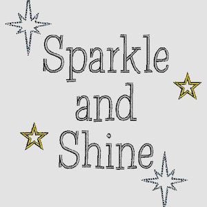 Sparkle and Shine Motif with Stars Machine Embroidery Design