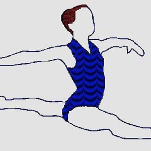 Gymnastics Splits Position Machine Embroidery Design