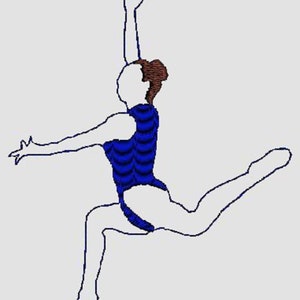 Gymnastics Leap Machine Embroidery Design