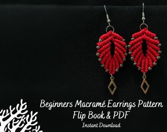 Macrame Earrings Tutorial, Micro Macrame Pattern (PDF)