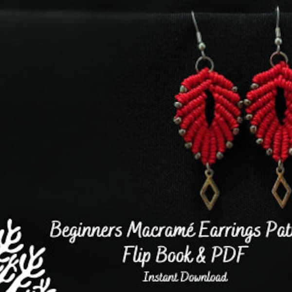 Macrame Earrings, Macrame Tutorial, Micro Macrame, Macrame Pattern e-flipbook + PDF, Jewelry making