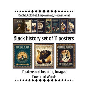 Black History Month Posters | 11 Inspirational African American Heritage Prints | Classroom Bulletin Board Display | School Wall Art Decor