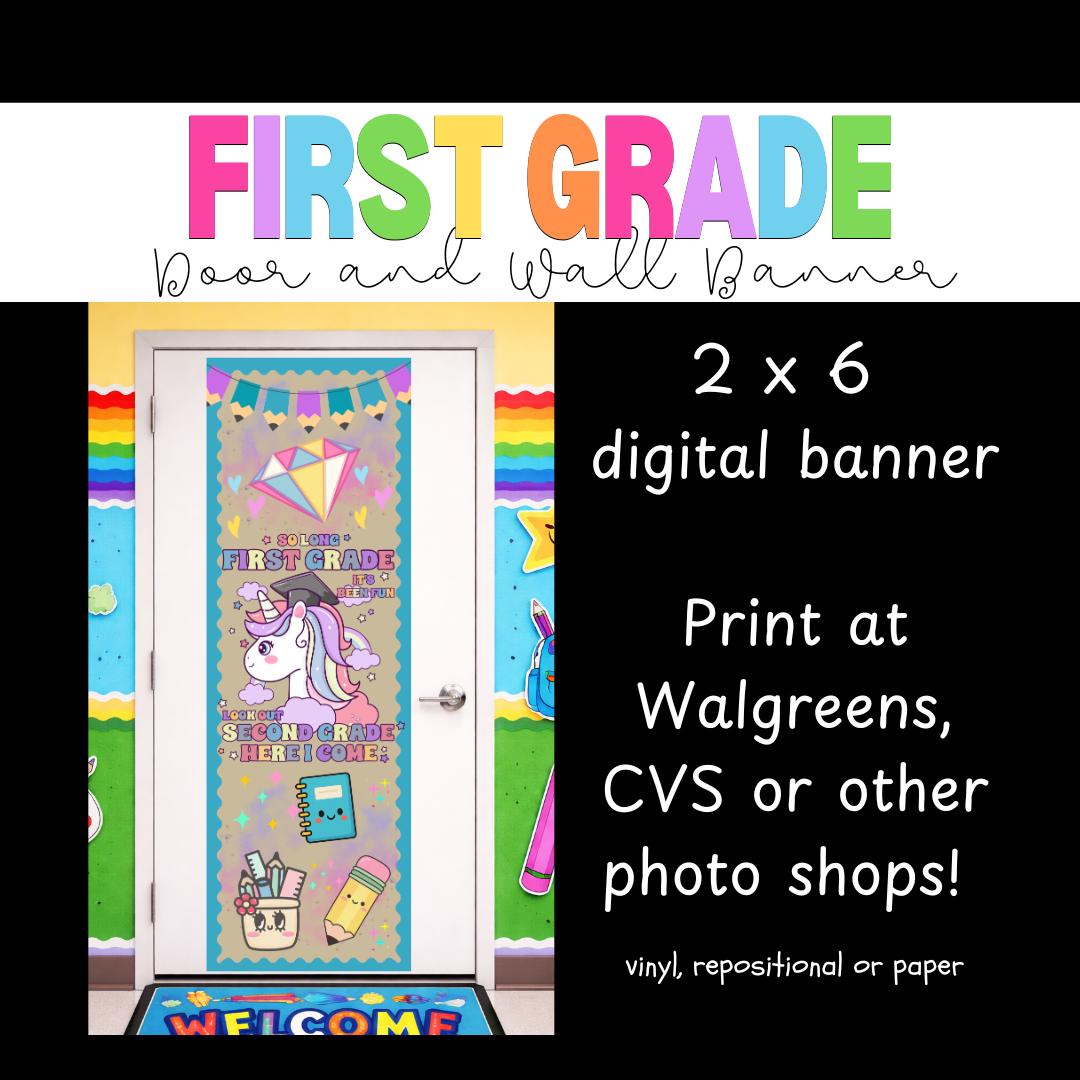 First Grade Graduation Banner Printable 2x6 | End of Year Wall & Door ...