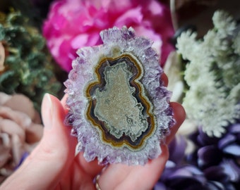 Stunning Amethyst Stalactite Slice from Uruguay