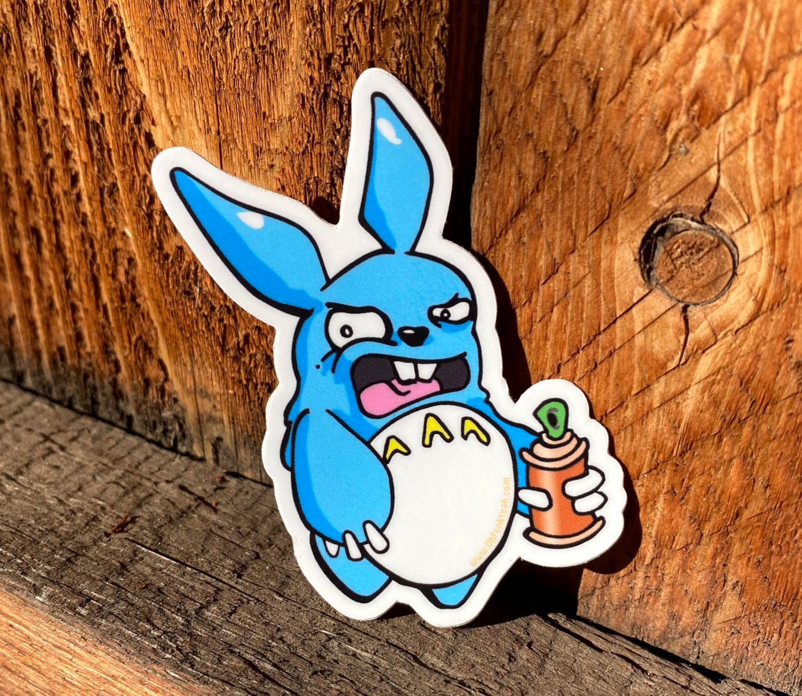 Rabbit Spray Painter DieCut Vinyl Sticker Funky Cartoon Etsy