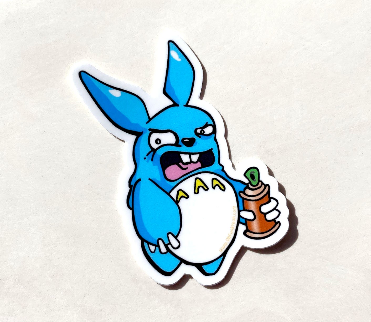 Rabbit Spray Painter DieCut Vinyl Sticker Funky Cartoon Etsy
