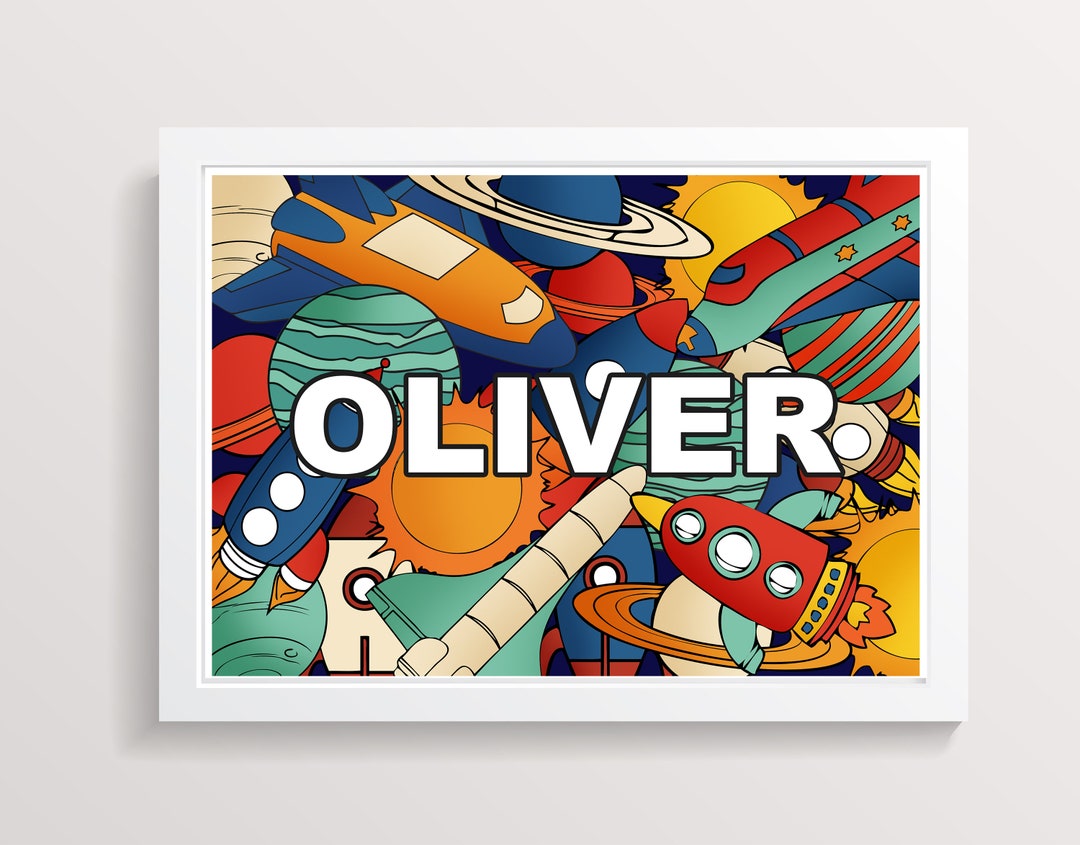 Personalised Space Print, Wall Art, Print, Space Print, Nursery Wall