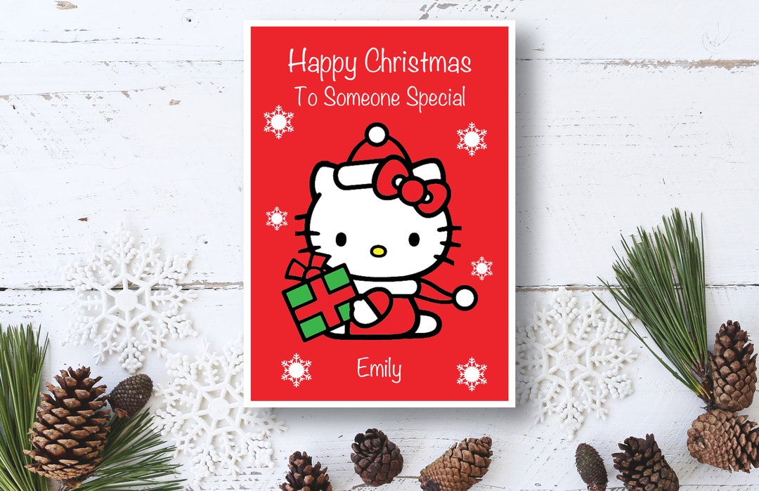 Personalised Hello Kitty Christmas Card, Someone Special, Happy