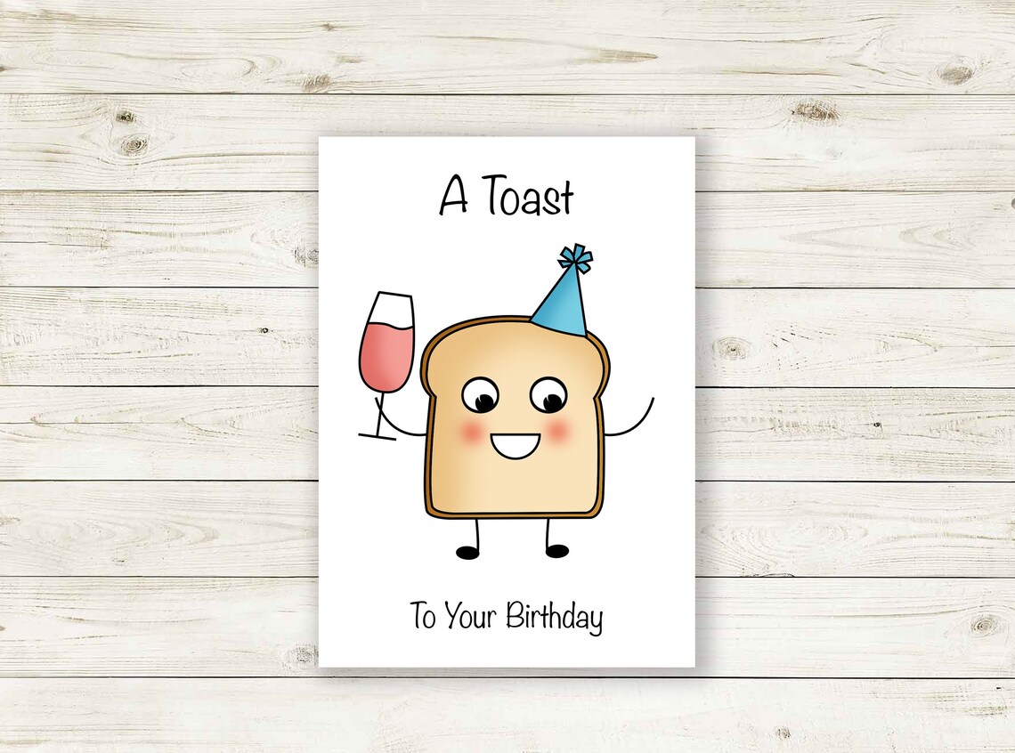 A Toast to your birthday Birthday toast Birthday Card Happy Etsy