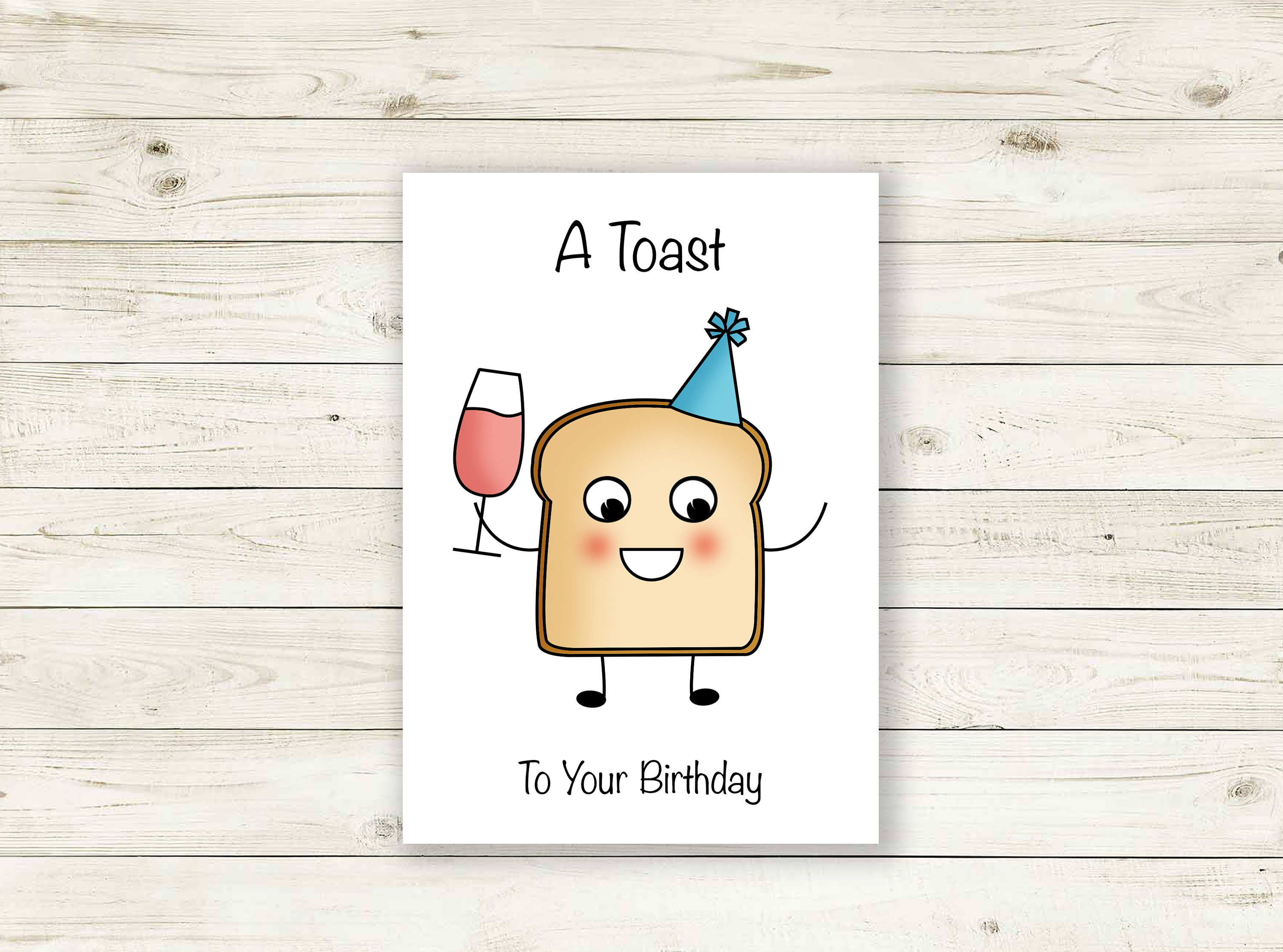 A Toast to your birthday Birthday toast Birthday Card Happy Etsy
