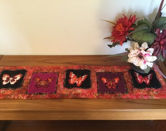 Quilted butterfly table runner