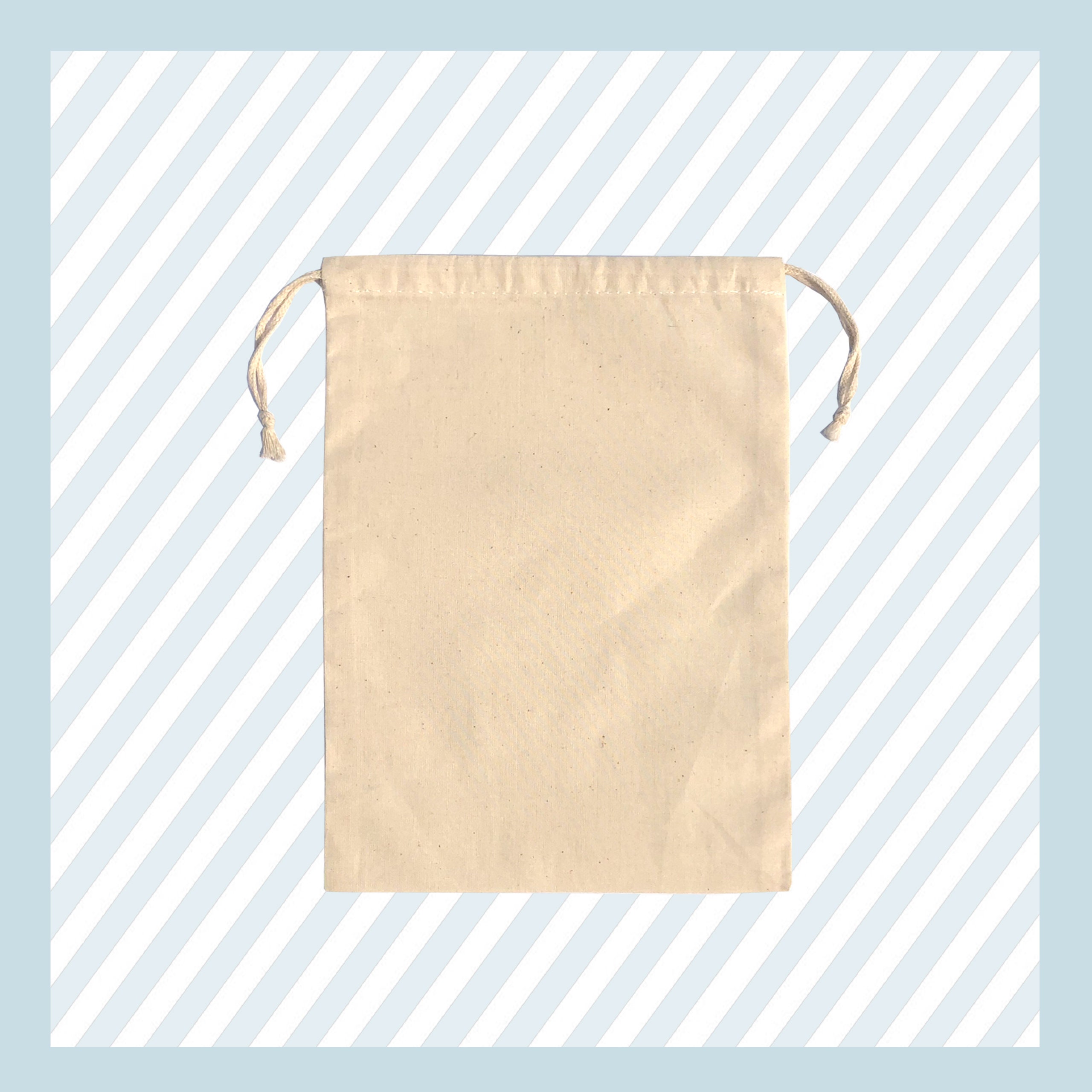 6 X 8 100% Organic Cotton Pack of 25 Biodegradable and Reusable Premium Quality Muslin Double Drawstring Bags