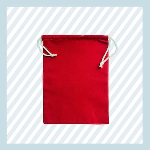 5 x 7 po., coton rouge de qualité supérieure Sacs réutilisables pour Noël, fête et Halloween avec cordon de serrage double (Paquet de 10, 25, 50, 100, 200)