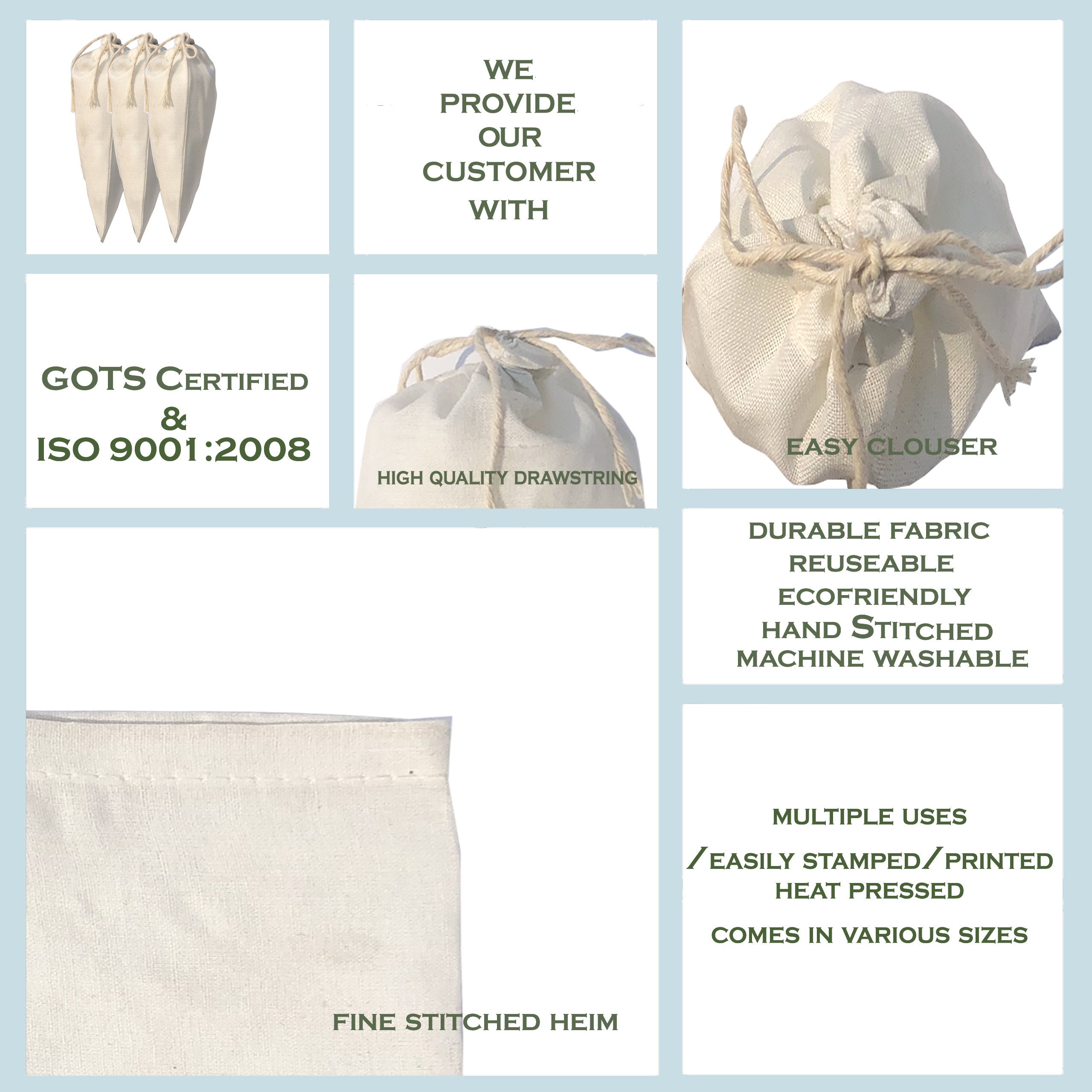 3.25 X 5 Cotton Biodegradable and Reusable Etsy UK