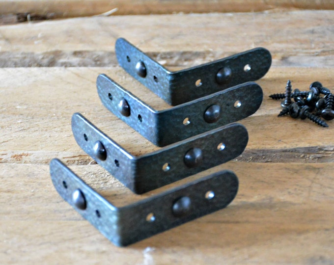 Set 4 Corner Protector 2.6 Cast Iron Rustic Decorative Corner Large Metal Black Corner Frame