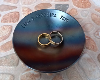 Iron Bowl with personalized message, 6th Anniversary Wedding Ring Dish Bowl Trinket Tray Jewelry Storage Handmade Wrought Iron bowl