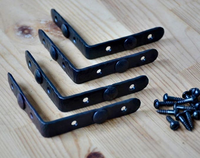 Set 4 Corner Protector Cast Iron Rustic Decorative Corner Large Metal Black Corner Frame Rustic