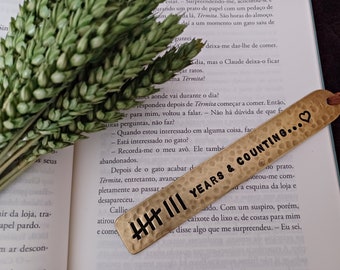 BookMarker | 8 Years & Counting... <3 | 8th Wedding Anniversary | Bronze Bookmarker | Wedding or Dating GIFT | Birthday and Christmas GIFT