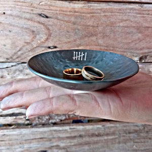 6th Wedding Anniversary. 4'' Handmade Wrought Iron Bowl. 6 TALLY MARKS. Wedding Anniversary GIFT image 4