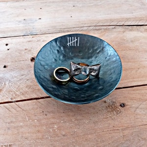 6th Wedding Anniversary. 4'' Handmade Wrought Iron Bowl. 6 TALLY MARKS. Wedding Anniversary GIFT image 7