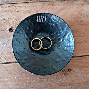 6th Wedding Anniversary. 4'' Handmade Wrought Iron Bowl. 6 TALLY MARKS. Wedding Anniversary GIFT image 2