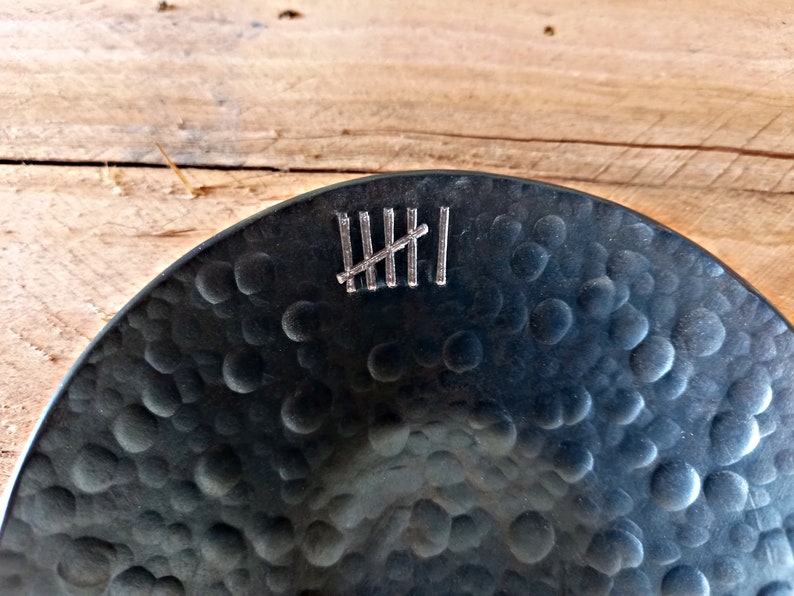 6th Wedding Anniversary. 4'' Handmade Wrought Iron Bowl. 6 TALLY MARKS. Wedding Anniversary GIFT image 6