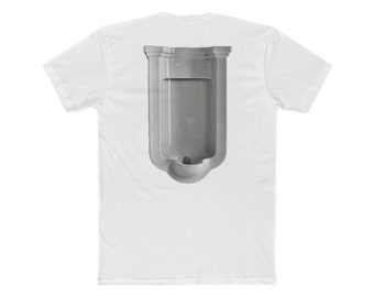 Men's Cotton Crew Tee - Urinal Print on Back