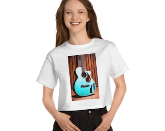 Champion Women's Heritage Cropped T-Shirt - Guitar Print