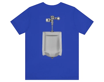 Unisex Jersey Short Sleeve Tee - Urinal Print on Back