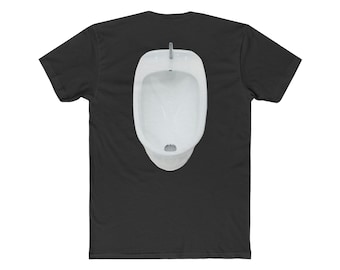 Men's Cotton Crew Graphic Tee - Urinal Print on Back