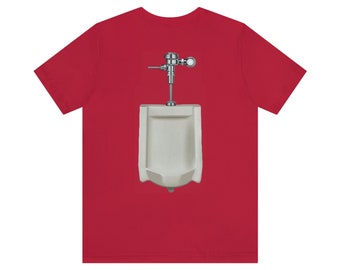 Unisex Jersey Short Sleeve Tee - Urinal Print on Back