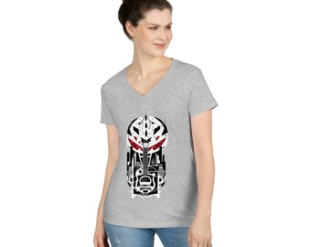 Ladies' V-Neck T-Shirt - Guitar Print