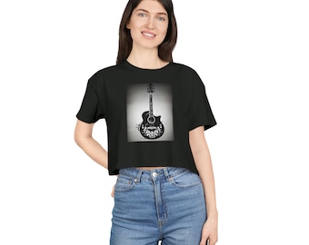 Women's Crop Tee - Guitar Print